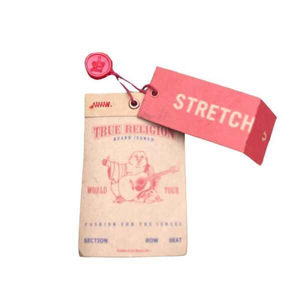 BRAND New True Religion Jeans Size 32 STRAIGHT BIG T Black/Red - Picture 9 of 16